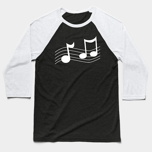 Minimal Music Notes Baseball T-Shirt by InvesTEEgator1